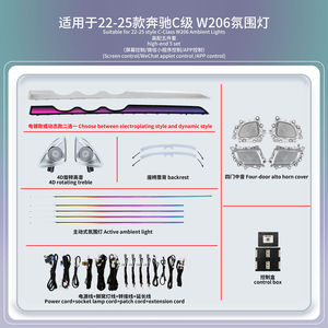 ไฟ Ambient Light สำหรับรถยนต์ W206 Mercedes Benz C-class ปี 2022-2025 โคมไฟภายใน 4D หมุนได้ ทวีตเตอร์ ไฟพนักพิงหลัง ช่องลมแบบกังหัน - Product Image 3