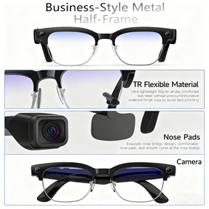Gafas Inteligentes con Marco de Plástico Negro y Titanio, Lentes Azules, Grabación de Fotos y Vídeos, Transición IA, Música, WiFi, Control Táctil - Product Image 4