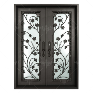 Antique Décoration Fleur Avant Double Noir Vieux <span class=keywords><strong>Forgé</strong></span> Extérieur Catalogue Porte En <span class=keywords><strong>Fer</strong></span> À <span class=keywords><strong>Vendre</strong></span> - Product Image 4