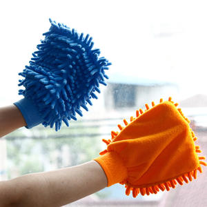 Mitaine en chenille en microfibre épaissie <span class=keywords><strong>double</strong></span> face Serviette de polissage pour le nettoyage de la voiture Gants de lavage en éponge - Product Image 4