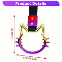 Accessoires automobiles : Kits intérieurs en plastique irisé, Anneau Tsurikawa, Cœur démoniaque, Cœur brisé JDM, Poignée de bus, Sangle de main, Breloque de drift