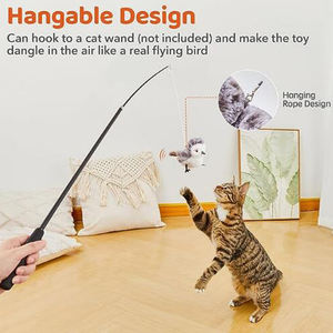 Jouets pour chat Flapping Bird (pas de vol), réaliste Sandpiper Chirp Tweet, Rechargeable Touch Activated Kitten Toy Interactive Cat Exer - Product Image 4