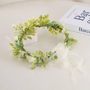 Couronne de fleurs artificielles en soie style bohème pour <span class=keywords><strong>mariée</strong></span>, serre-tête décoratif pour <span class=keywords><strong>coiffure</strong></span> de mariage - Product Image 5