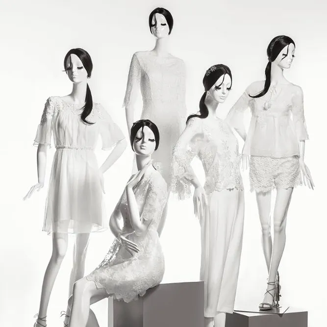 LINDA Female Abstract Head Mannequin Gloss White female model on sale