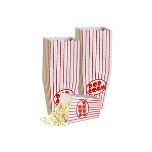 Cinema Disposable Paper Pop Corn Box Take Away Food Packaging Custom Logo Printed Kraft Paper Popcorn Box