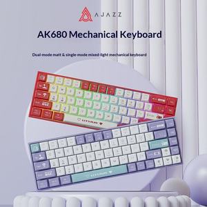 Clavier de jeu mécanique AK680 Black <span class=keywords><strong>Knight</strong></span>, 68 touches remplaçables à chaud, sans fil et filaire, double mode, rétroéclairage RVB, compact, étanche, rouge - Product Image 1