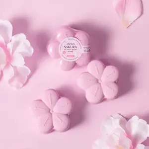 Toptan LAIKOU derin temizlik besleyici nemlendirici japonya Sakura kabarcık banyo bombası