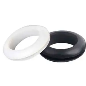 काले रंग सिलिकॉन रबर केबल ग्रोमेट्स उत्पादों अच्छे पहनने के प्रतिरोध रबर ग्रोमेट