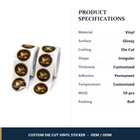Maßgefertigte Vinyl-Aufkleber mit RoHS-Zertifizierung für Verpackungsetiketten und Flaschenetiketten, Individuelles Logo-Sticker