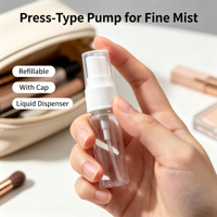 Botol Semprot Plastik Transparan 15ml 10ml dengan Tutup Pompa Tekan, Atomizer Parfum Kosmetik Mini Isi Ulang