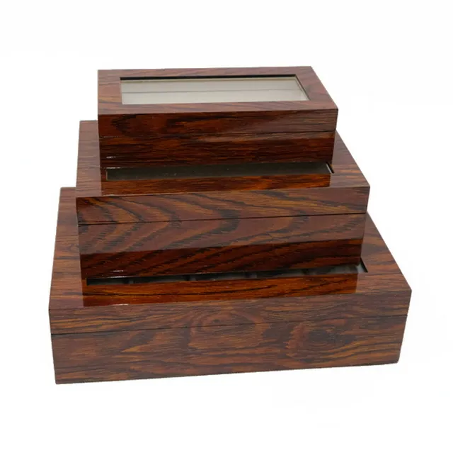 hot sale handmade custom luxury and fashion walnut color jewelry box wooden box wood crate gift box