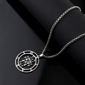 สร้อยคอสแตนเลสสตีลลายตราแอสตารอธ ซิกิล โกเอเทีย ตราซามาน ตราปีศาจ ตราซาตาน ตราซาตานิก ป้ายติดเสื้อ เครื่องประดับ สร้อยคอผู้หญิง - Product Image 3
