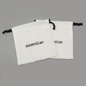Wholesale Promotional Reusable Custom Logo Gift Jewelry Packaging Pouch Muslin Organic <b>Canvas</b> Cotton <b>Drawstring</b> <b>Bag</b> - Product Image 4
