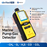 Detector de Gas 5 en 1 Bosean con Bomba, Detector de Gas Marino Bosean K-600M con Certificación CCS, CO2, O2, H2S, CO, CH4, Certificaciones CE, FCC, RoHS