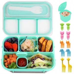 Lonchera Infantil Bento de Plástico, Contenedores de Plástico para Almuerzo, Lonchera Bento de 4 Compartimentos para Adultos/Niños Pequeños, Apta para Congelador - Product Image 3