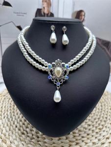 ชุดต่างหูสร้อยคอไข่มุกเทียมลายดอกไม้ชุดสร้อยคอไข่มุกพร้อมต่างหู - Product Image 5