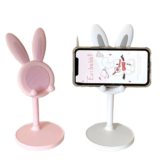 Adjustable Telescopic Non-slip Folding Cell Phone Holder Cute Rabbit Design Desk Use Made Plastic  Fix for for
