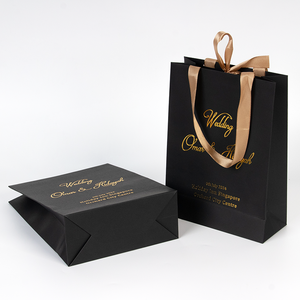 Luxcery bán buôn Ribbon xử lý quà tặng bao bì giấy trang sức Cảm ơn bạn vải tùy chỉnh mua sắm sang trọng túi với logo - Product Image 3