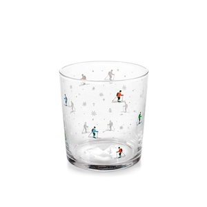 Set di 3 bicchieri da 35 cl in vetro stile retrò per sciatori, design invernale - Product Image 1