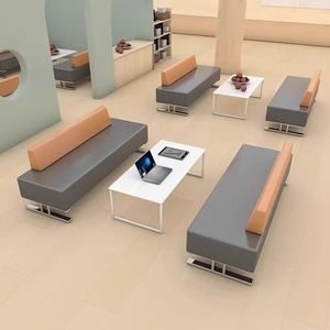 Modern pu Chair <b>Bench</b> Upholstered Lounge Sofa for Hotel Hall Office Reception Area - Product Image 5