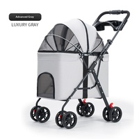Poussette pour animaux de compagnie à 4 roues, pliable, légère, pour chiens et chats, avec auvent, 20 kg, 50x62x98 cm