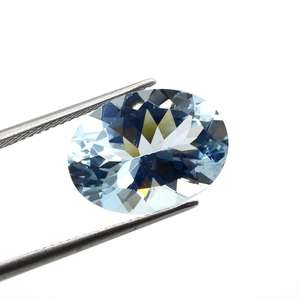 Piedra preciosa de Aguamarina de corte ovalado Natural 7,00 Cts facetada para la fabricación de joyas 15x11x7mm - Product Image 2