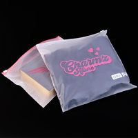 Sac à fermeture éclair en PE givré avec logo personnalisé, sac en plastique transparent refermable pour l'emballage des vêtements