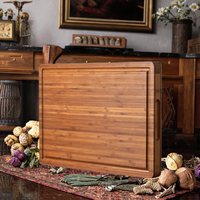 Planche à découper et bloc de boucher en bambou YIYI BAMBOO extra large, non toxique, épaisseur 1,5 cm, pour viande de dinde et grillades BBQ