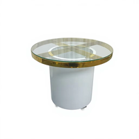 Mesas Circulares de Acero Inoxidable con Cubierta de Vidrio para Bodas, Venta Directa de Fábrica