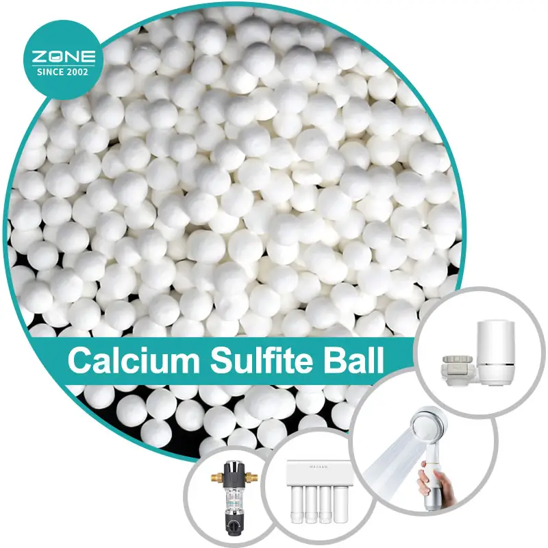 dechlorination calcium sulfite ceramic ball / chlorine removal materials for water cartridge