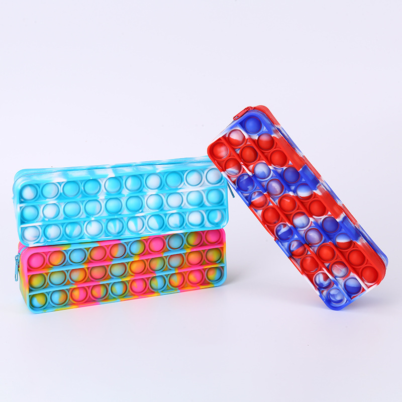 New Arrival Silicone Purse Push Bubbles Simple Stationary Bag Sensory Pencil Case Fidget Toys purse bag