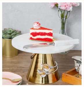 Hot Sell 2026 Luxury <b>Marble</b> <b>Cake</b> <b>Stand</b> with Metal Base Decorative Dessert Display <b>Stand</b> for Home Kitchen Wedding - Product Image 6