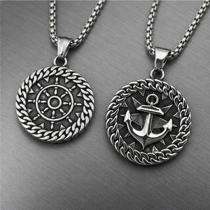 Yunnique – collier avec pendentif ancre en acier inoxydable pour hommes, chaîne au design géométrique, bijoux, accessoire de mode - Product Image 3