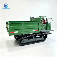 Dumper à chenilles portatif de 1,8 tonne avec benne basculante hydraulique et chenilles en caoutchouc pour la ferme et la montagne
