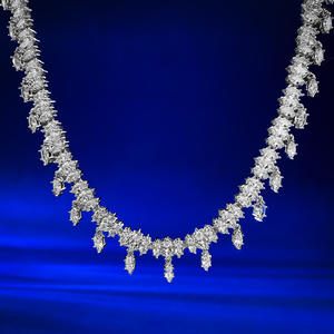 S925 Argent Plein Diamant De Luxe Marquise Collier Soirée <span class=keywords><strong>Frange</strong></span> Pendentif Femmes Mariage <span class=keywords><strong>Simulation</strong></span> Diamant Collier - Product Image 4