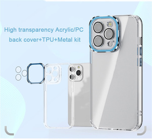 <span class=keywords><strong>Coque</strong></span> arrière souple <span class=keywords><strong>en</strong></span> TPU pour <span class=keywords><strong>iPhone</strong></span> 13 Pro Max 14 Plus 12 <span class=keywords><strong>11</strong></span> Pro <span class=keywords><strong>Coque</strong></span> de protection <span class=keywords><strong>en</strong></span> <span class=keywords><strong>verre</strong></span> avec cadre métallique - Product Image 5