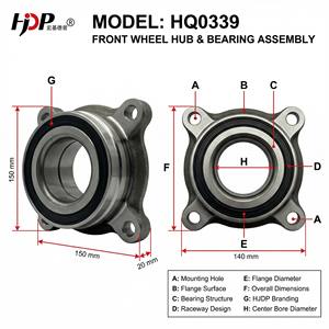 Ensemble de <span class=keywords><strong>moyeu</strong></span> d'essieu avant HJDP 43570-60030 43570-0C010, unité de remplacement pour roulements de <span class=keywords><strong>moyeu</strong></span> de <span class=keywords><strong>roue</strong></span> Toyota Land Cruiser Tundra - Product Image 4