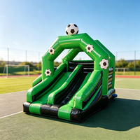 Structure gonflable commerciale personnalisée en PVC sur le thème du football, avec toboggan, pour enfants, location pour fêtes et utilisation en extérieur, avec souffleur d'air GOLDEN ART