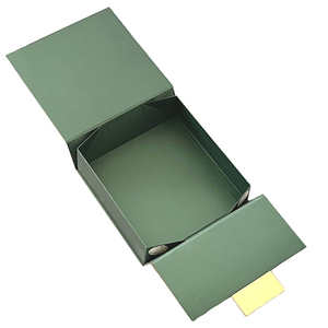 Boîtes d'emballage magnétiques pliables de luxe personnalisées de couleur verte avec insert en mousse pour cadeau provenant d'un fabricant chinois de cosmétiques - Product Image 5