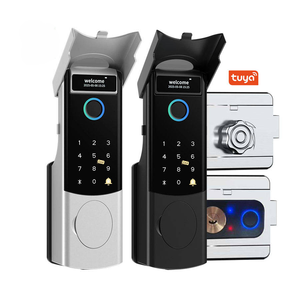 Serrure de porte intelligente Tuya Wifi pour appartement, antivol, étanche, double cylindre, serrure de jante intelligente à empreinte digitale avec <span class=keywords><strong>Carmen</strong></span> - Product Image 1
