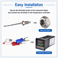 Sonde de température insérable de type vis M6/M8, thermocouple K/E, thermistance PT100, pour ODM/OEM