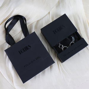 Luxury Custom Logo Black Cardboard Jewelry Box Round Storage Organizer for <b>Rings</b> and Jewelry - Product Image 1