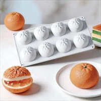 Nouveau moule en silicone en forme d'orange, mini outil de cuisson pour gâteaux et mousses, qualité alimentaire, antiadhésif, facile à démouler, réutilisable, pour projets DIY et créations en plâtre