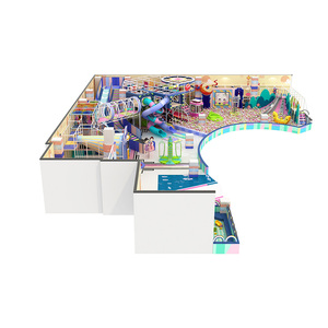 Équipement de terrain de jeu intérieur en gros, équipement de terrain de jeu athlétique commercial, équipement de parc à double toboggan en plastique - Product Image 4