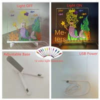 Tableau de Dessin Lumineux DIY pour Enfants, Effaçable, Graffiti Transparent, Acrylique Fluorescent, Éducatif, pour l'Exportation