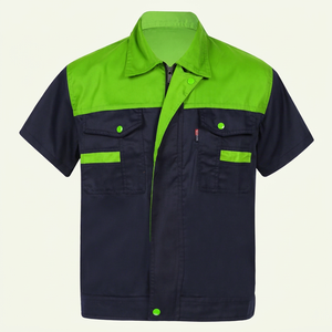 Uniforme de mécanicien automobile pour adultes, unisexe, couleur et logo personnalisés, polyester, coton, nylon, manches courtes, col rabattu, travail embossé - Product Image 1