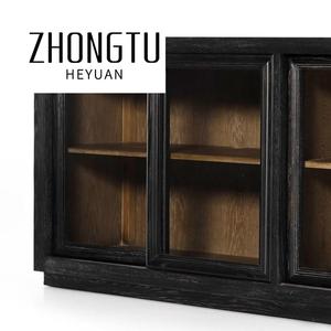 Hiện đại rắn gỗ Locker Đen tủ phòng ăn phòng khách nhà bếp kính cửa tủ container tự chọn sideboards tùy chỉnh - Product Image 5