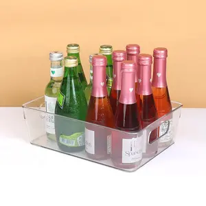 투명한 명확한 장방형 부엌 조직자 플라스틱 콘테이너 저장통 냉장고 냉장고 저장 상자