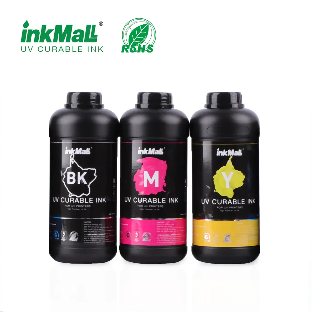 InkMall inchiostro polimerizzabile a led uv di alta qualità più venduto per testine di stampa i3200 per la stampa del vetro