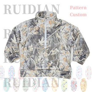 <span class=keywords><strong>Sweat</strong></span>-shirt à demi-zip vintage pour garçons, doublé polaire doux, imprimé personnalisé, collection Hiver 2026 – Motif camouflage Sunday - Product Image 4